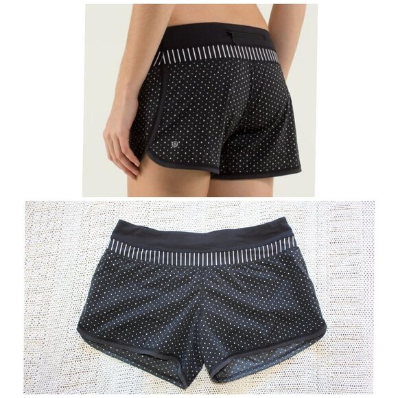 Lululemon Groovy Run Women Shorts Striped & Dots print Size 8 Sporty - Picture 1 of 8